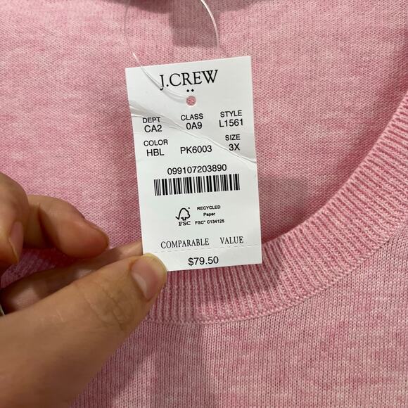 J. Crew Pink Crew Neck Sweater - Picture 5 of 6